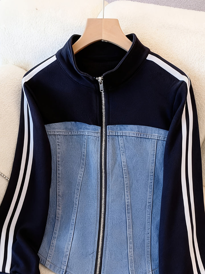 Tweedelige Denim Patchwork Set voor Herfst/Winter