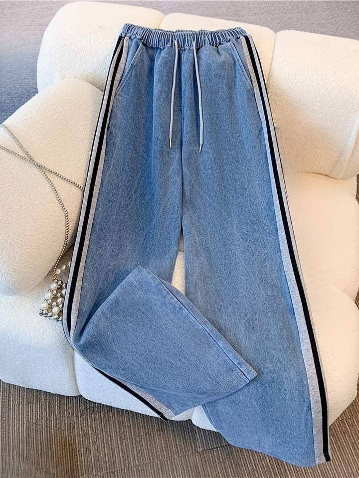 Tweedelige Denim Patchwork Set voor Herfst/Winter