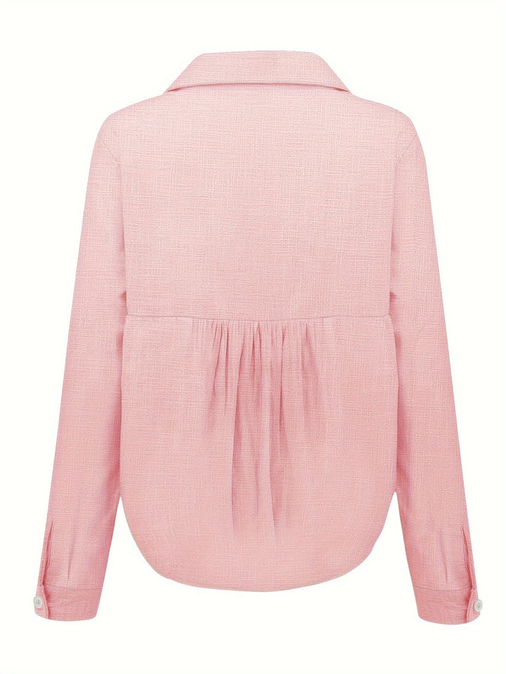 Losse Linnen Blouse met Lange Mouwen