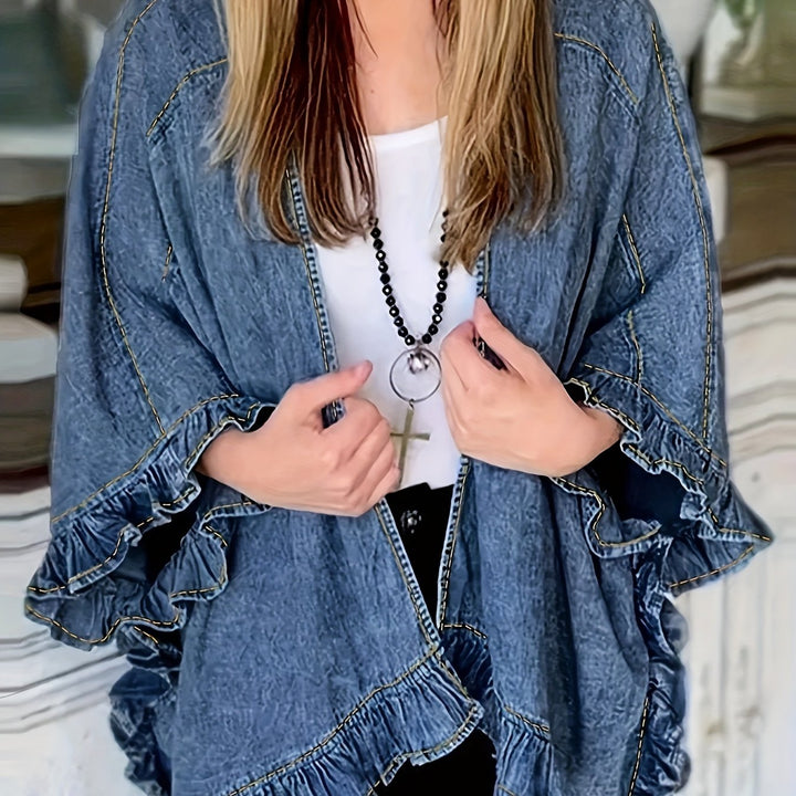 Stijlvol Losvallend Denim Shirtjack voor Dames