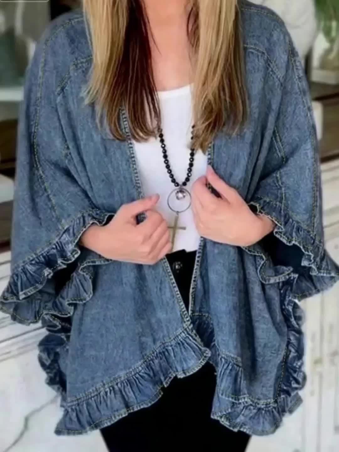Stijlvol Losvallend Denim Shirtjack voor Dames