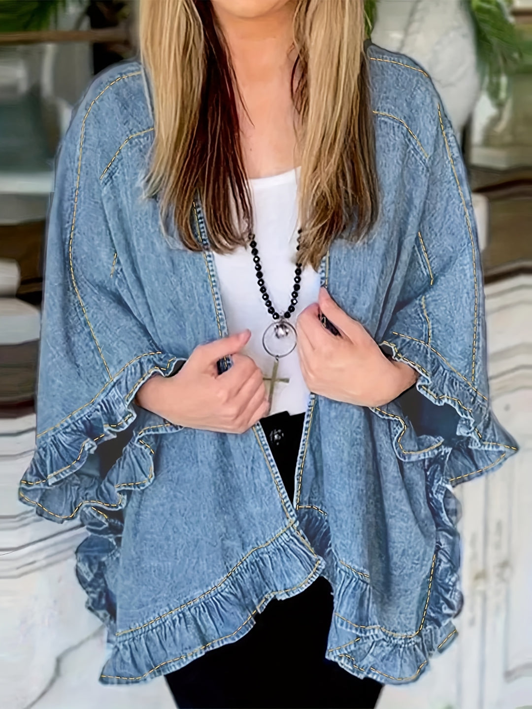 Stijlvol Losvallend Denim Shirtjack voor Dames