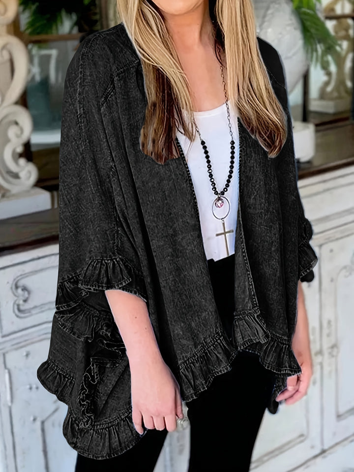 Stijlvol Losvallend Denim Shirtjack voor Dames