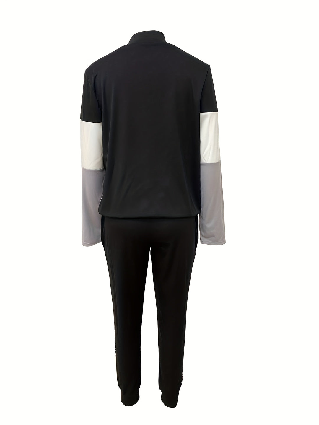 Luipaardprint Patchwork Tweedelige Set - Trendy Lange Mouwen Top & Broek