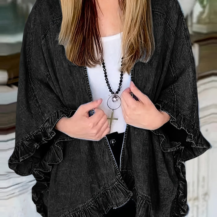 Stijlvol Losvallend Denim Shirtjack voor Dames