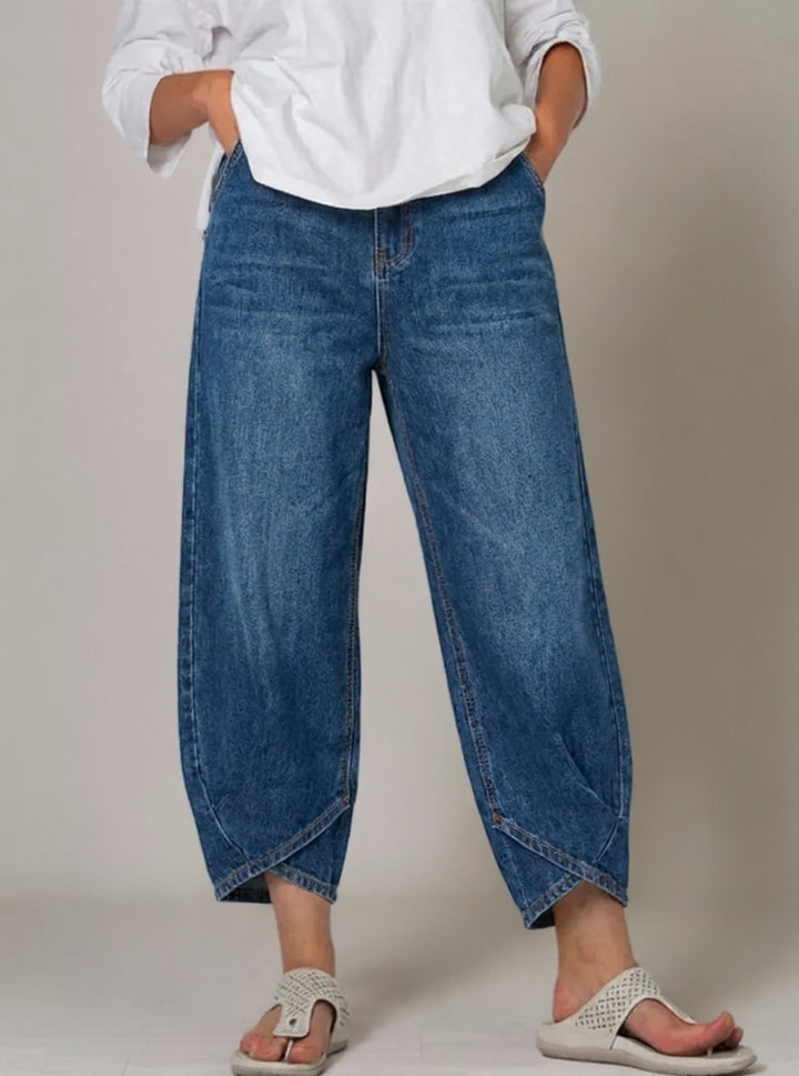 Dames Casual Simpele Denim Katoenen Broek