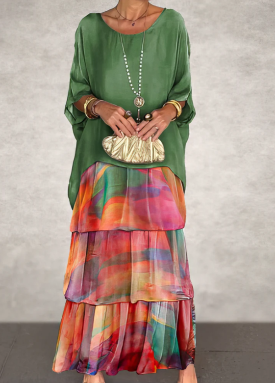 Caroline | Elegante Vloeiende Maxi-jurk