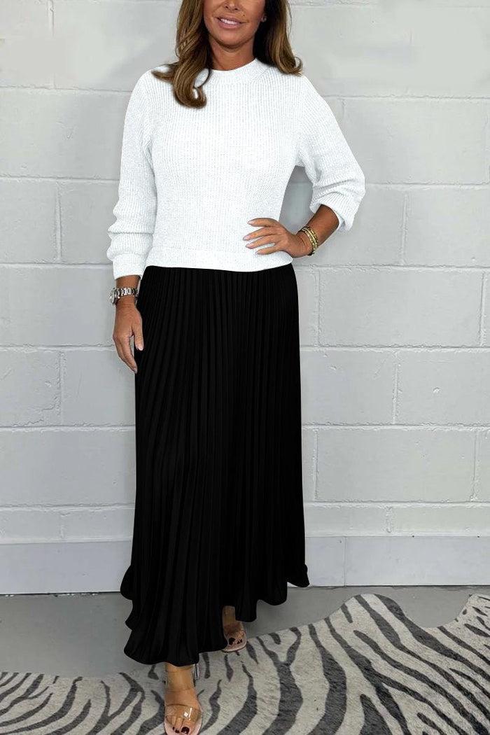 Claudia - Maxi jurk met sweater en geplooide rok