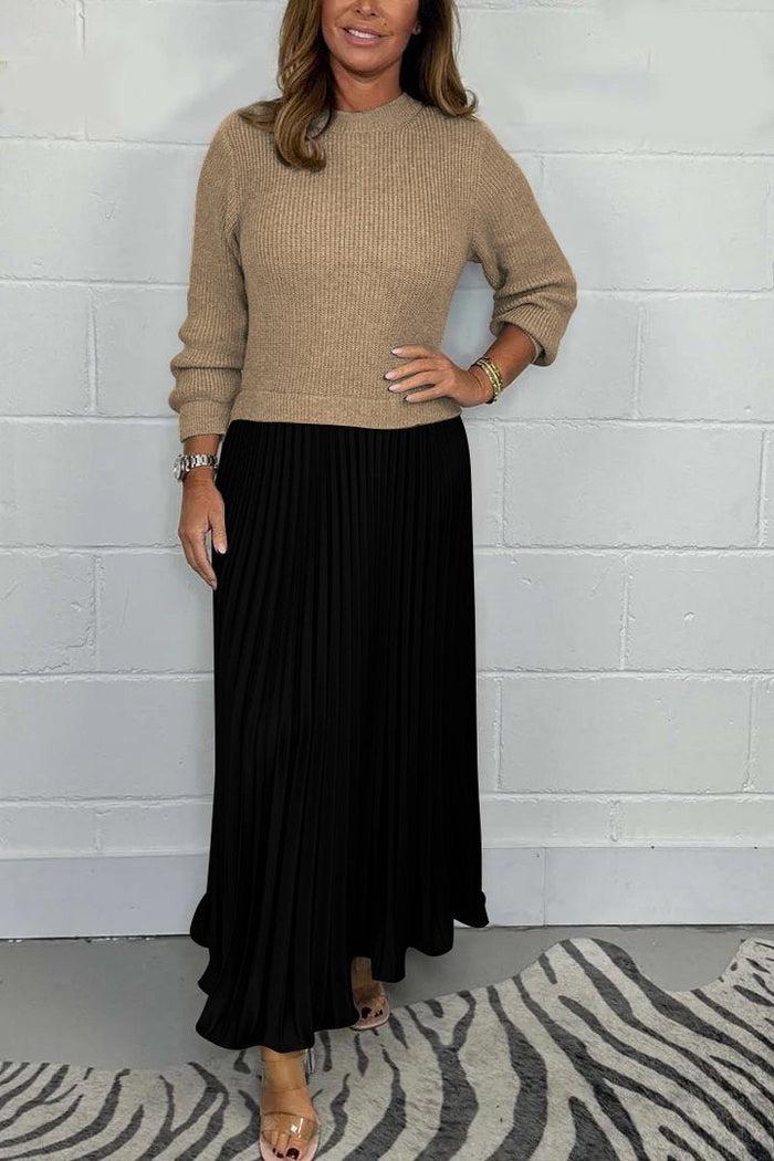 Claudia - Maxi jurk met sweater en geplooide rok