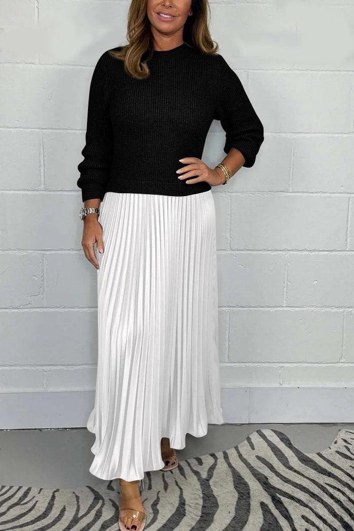 Claudia - Maxi jurk met sweater en geplooide rok
