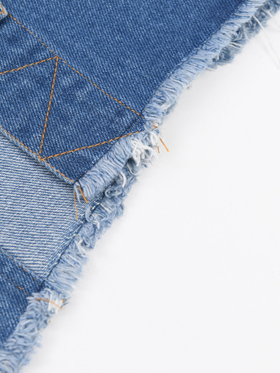 Dames Casual Denim Patchwork Lange Mouw Crew Neck Top