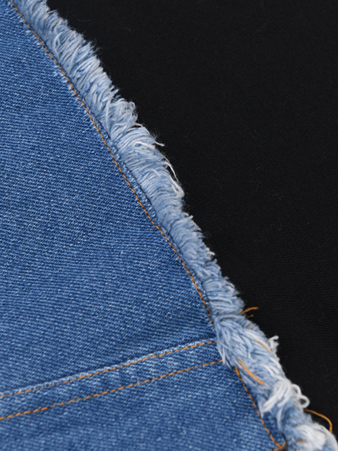 Dames Casual Denim Patchwork Lange Mouw Crew Neck Top