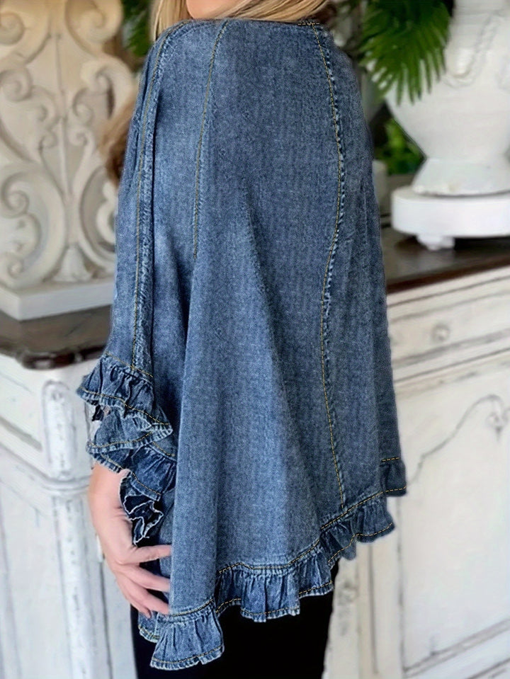 Stijlvol Losvallend Denim Shirtjack voor Dames