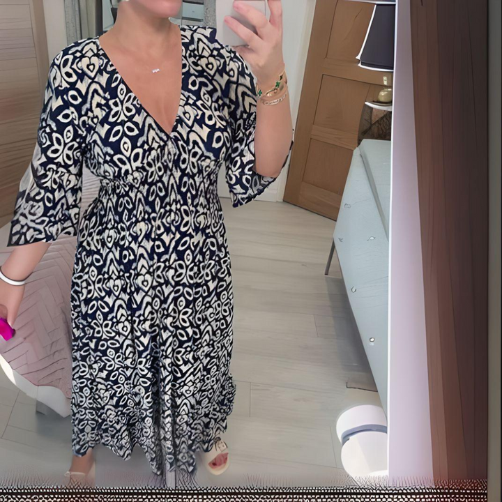 Lillia - Boho Geprinte Jurk