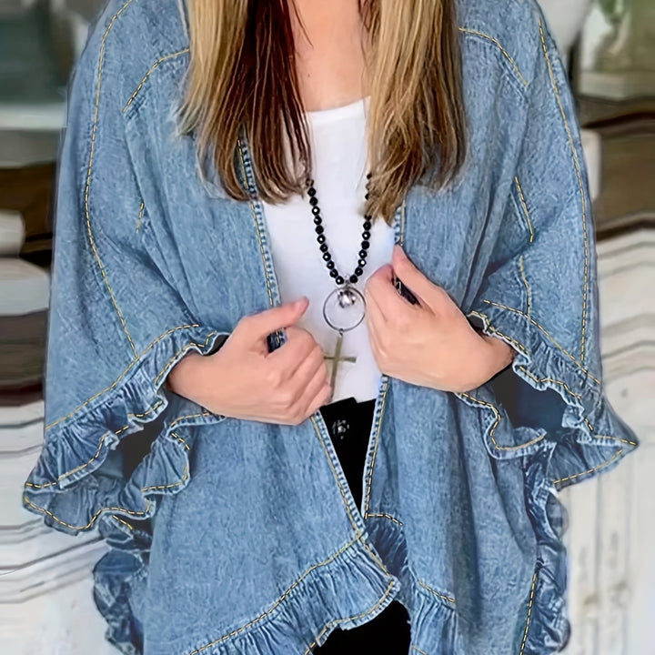 Stijlvol Losvallend Denim Shirtjack voor Dames