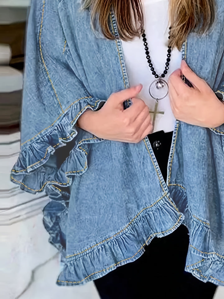 Stijlvol Losvallend Denim Shirtjack voor Dames