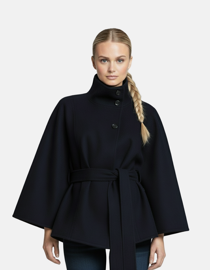 Cosette | Mantel met hoge kraag en riem